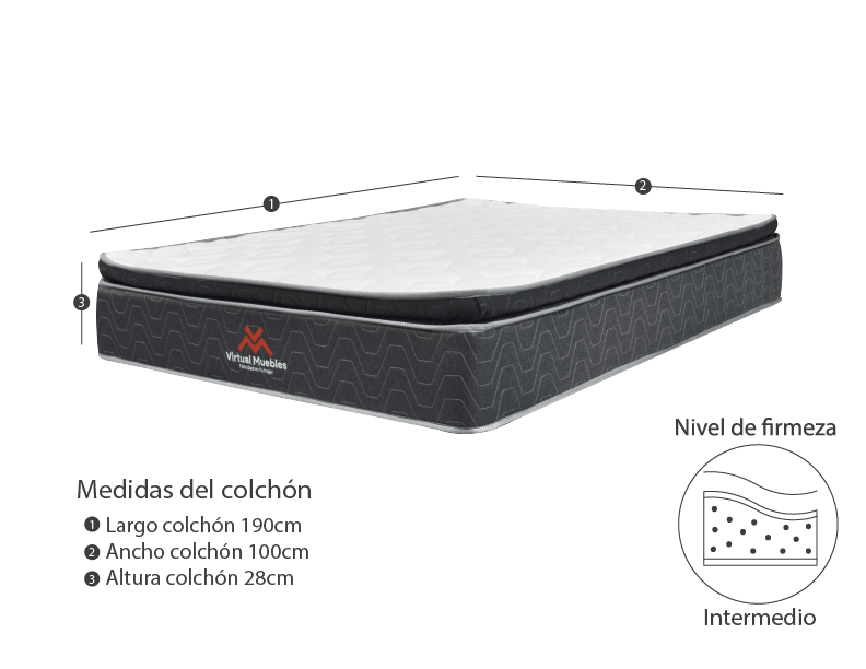 Combo para Habitación Verona, incluye Colchón y Almohada.