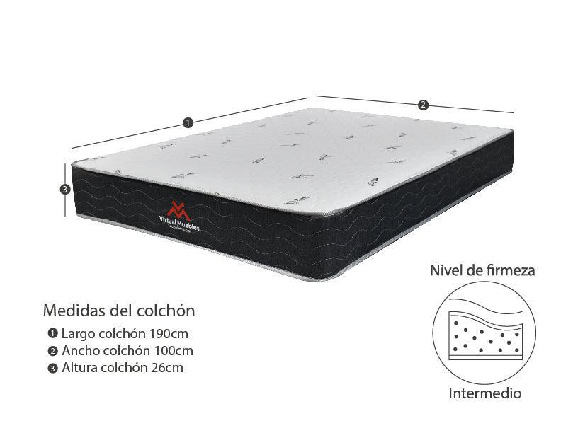 Combo Para Habitación Verona Incluye Colchón de 26 cm y Almohada.