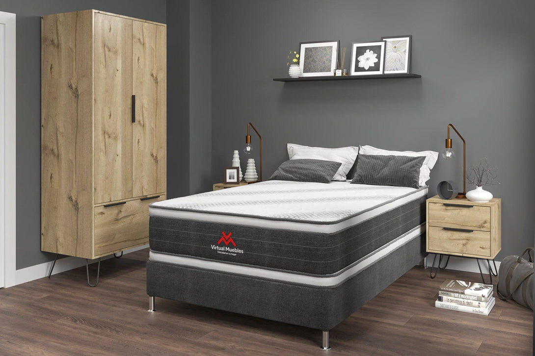 Combo para Habitación Jiang, incluye Base Cama Semidoble.