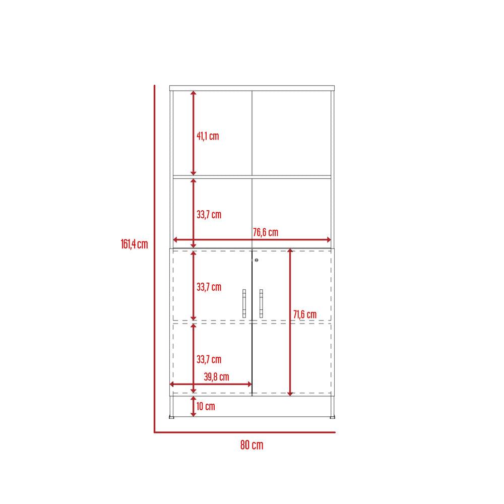 Biblioteca Concept, Wengue y Chocolate, con Variedad de Entrepaños - VIRTUAL MUEBLES