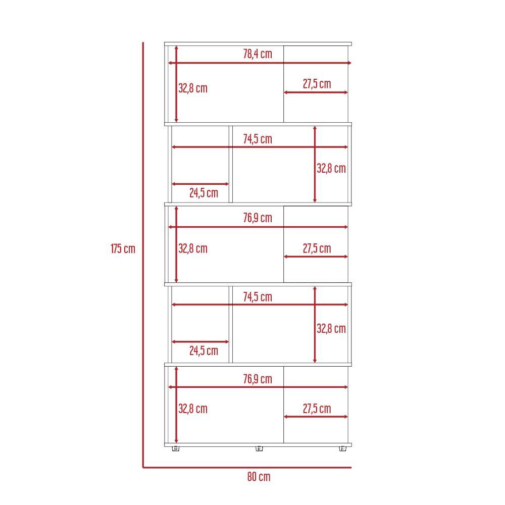 Biblioteca Noah, Macadamia y Blanco Vainilla, con Variedad de Entrepaños - VIRTUAL MUEBLES