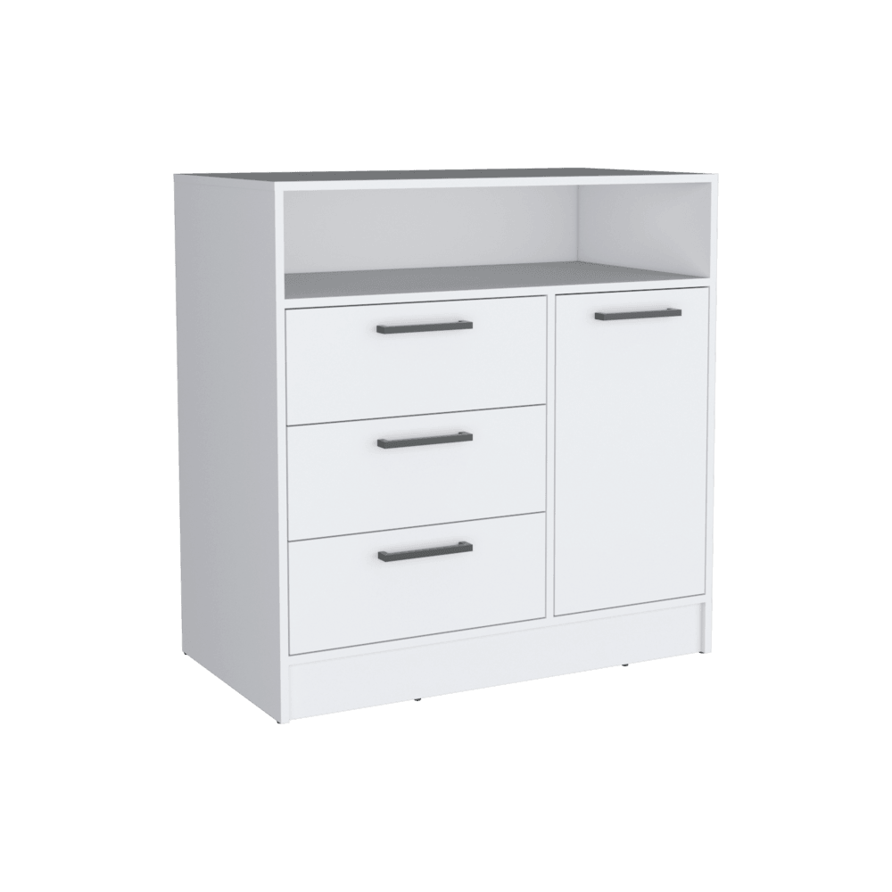 Organizador Omex, Blanco, con Tres Cajones y Una Puerta Abatible ZF - VIRTUAL MUEBLES