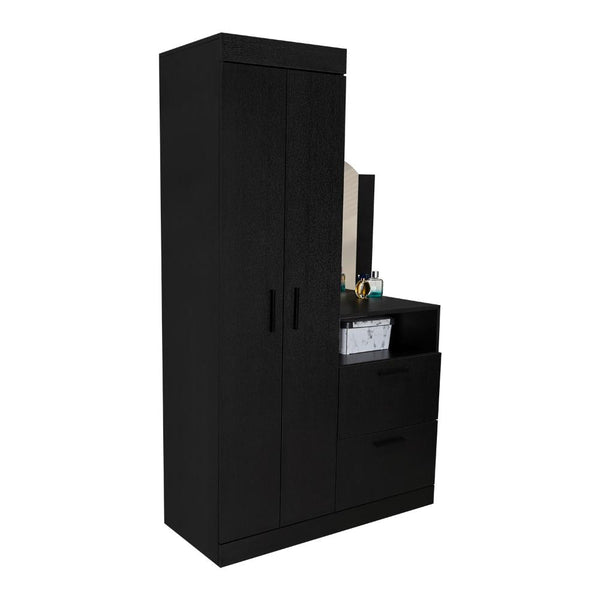 Closet Tocador Praga, Wengue, con diseño moderno incluye Espejo