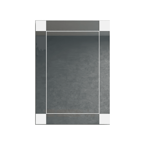 Espejo Rectangular Genova, Capri 75, ensamble a la pared con Diseño en Sandblasting