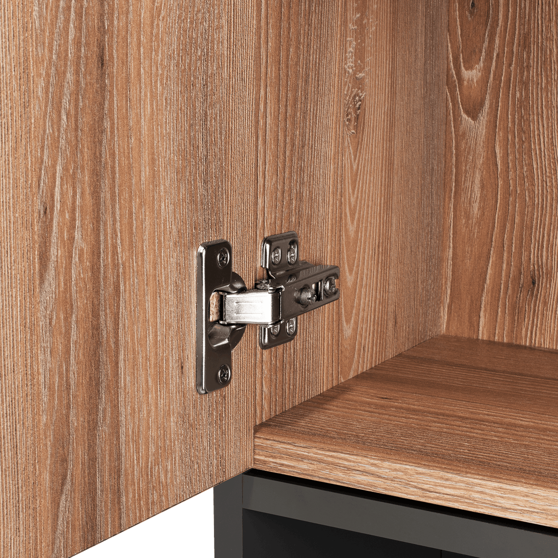 Gabinete de Baño Oporto, Miel y Plata Oscuro, con Espacio Para Guardar Objetos de Aseo Personal - VIRTUAL MUEBLES