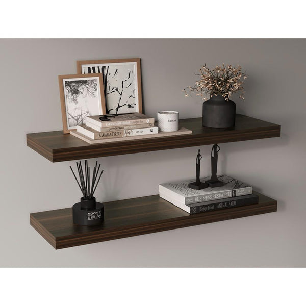 Repisa Flotante Maca, Moreno, con espacio para ubicar objetos